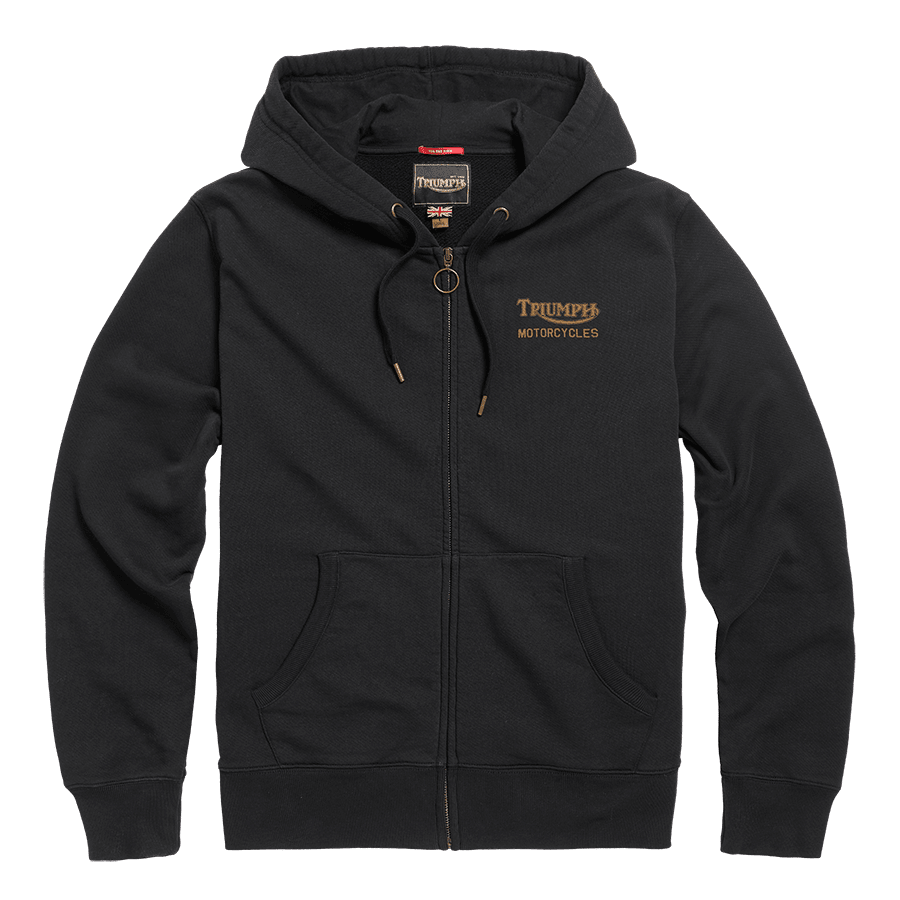 Spoke Full Zip Logo Hoodie Black